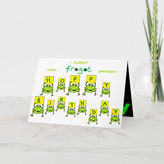 kikker verjaardagskaart kaart (Voorkant)
