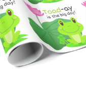 Kikker Verjaardagspin Lotus Bladbloem Kinder Cadeaupapier (Rol Hoek)