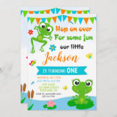 Kikker verjaardagsuitnodiging Groene reptieluitnod Kaart (Voorkant / Achterkant)