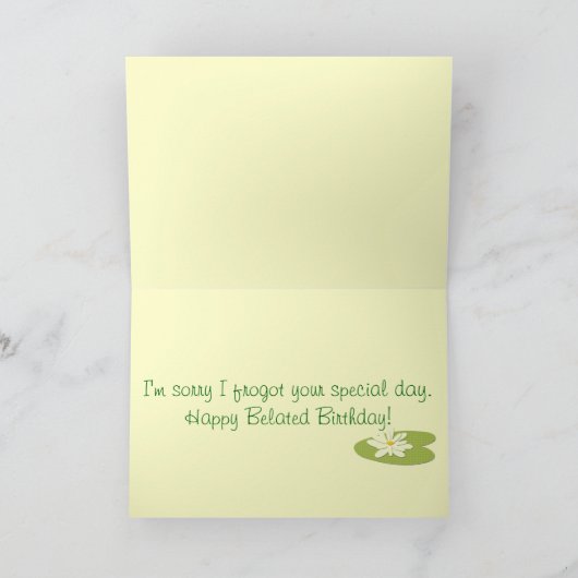 Kikker Verlaat Verjaardag Groeten Kaart (Binnen)