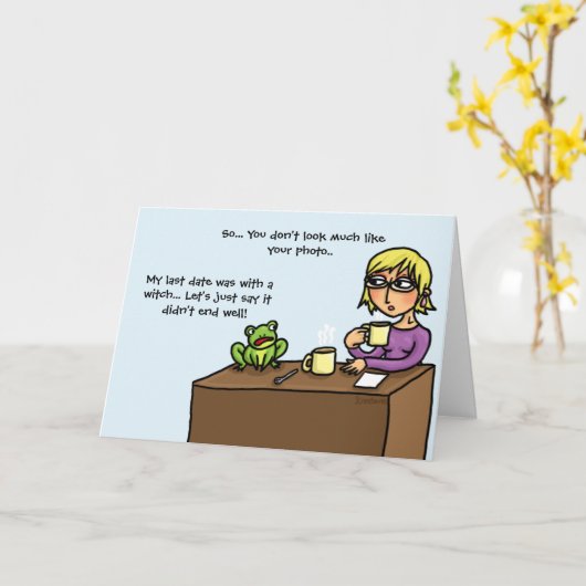 Kikker verschijnt op eerste date online dating-app kaart (Gele Bloem)