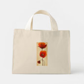 Kikker verstopt zich in klaprozen mini tote bag (Achterkant)