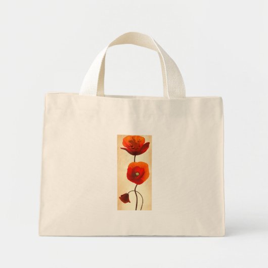 Kikker verstopt zich in klaprozen mini tote bag (Voorkant)