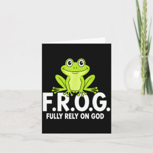 Kikker vertrouwt op God Schattig Christelijk Geloo Kaart