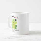 Kikker vertrouwt volledig op God Red Hearts Koffiemok (Voorkant links)