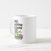 Kikker Vibes en koffie Chaos Koffiemok (Voorkant links)