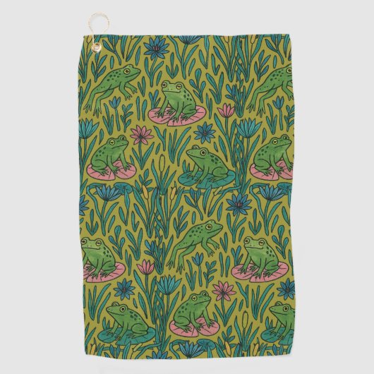 Kikker Vijver Golfhanddoek (Voorkant)