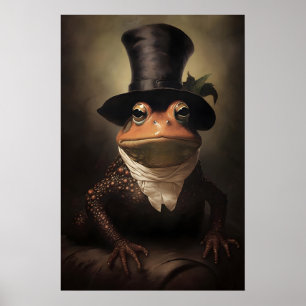 Kikker Vintage Halloween Schilderij, Halloween Pad Poster