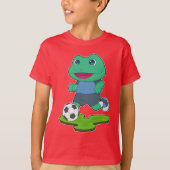 Kikker Voetballer Voetbal T-shirt (Voorkant)