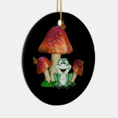 Kikker voor champignons, van de katoenkern, voor b keramisch ornament (Rechts)