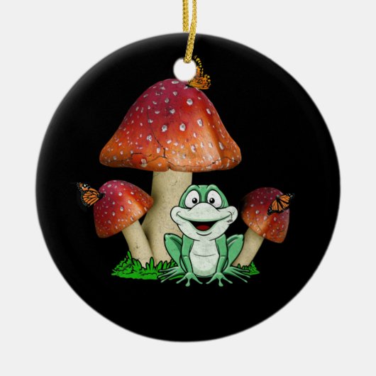 Kikker voor champignons, van de katoenkern, voor b keramisch ornament (Voorkant)