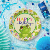 Kikker voor de geboorte van kinderen papieren bordje (Feest)