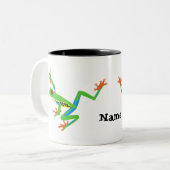 Kikker voor gevarieerde rode ogen tweekleurige koffiemok (Voorkant links)