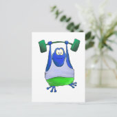 Kikker voor gewichtheffen briefkaart (Staand voorkant)