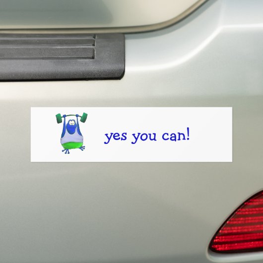Kikker voor gewichtheffen bumpersticker (Op auto)