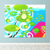 Kikker voor gewichtheffen canvas afdruk (Insitu (Houten vloer))