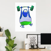 Kikker voor gewichtheffen poster (Thuiskantoor)