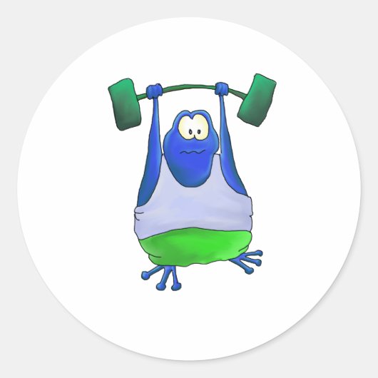 Kikker voor gewichtheffen ronde sticker (Voorkant)