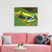 Kikker voor kleurrijke bomen canvas afdruk (Insitu (Woonkamer))