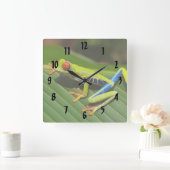 Kikker voor kleurrijke bomen vierkante klok (Huis)
