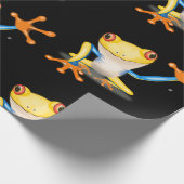 Kikker voor kleurrijke rode oogbomen cadeaupapier (Hoek)