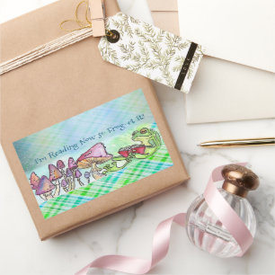 Kikker voor winkelboekje rechthoekige sticker