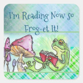 Kikker voor winkelboekje vierkante sticker (Voorkant)