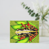 Kikker voor zwarte en rode bomen briefkaart (Staand voorkant)