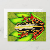 Kikker voor zwarte en rode bomen briefkaart (Voorkant / Achterkant)