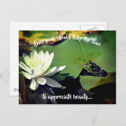 Kikker Water Lily Beauty Inspirerend Briefkaart (Voorkant / Achterkant)