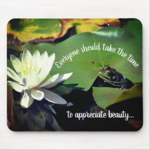 Kikker Water Lily Lotus Inspirerend Quote Muismat