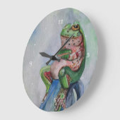 Kikker Waterverf Ronde (grote wandklok) Grote Klok (Hoek)