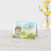 Kikker Waterverf Schattigee Dank je Kaart (Gele Bloem)