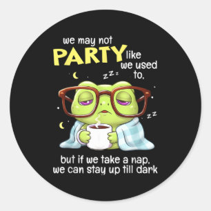 Kikker We Kunnen Niet Feesten Zoals We Gewend Ware Ronde Sticker