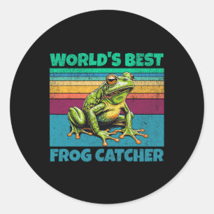 Kikker Werelden Beste Toad Catcher Grappige Amfibi Ronde Sticker