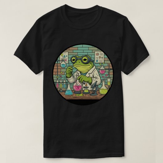 Kikker Wetenschapper Scheikundige - Grappig Vintag T-shirt (Design voorkant)