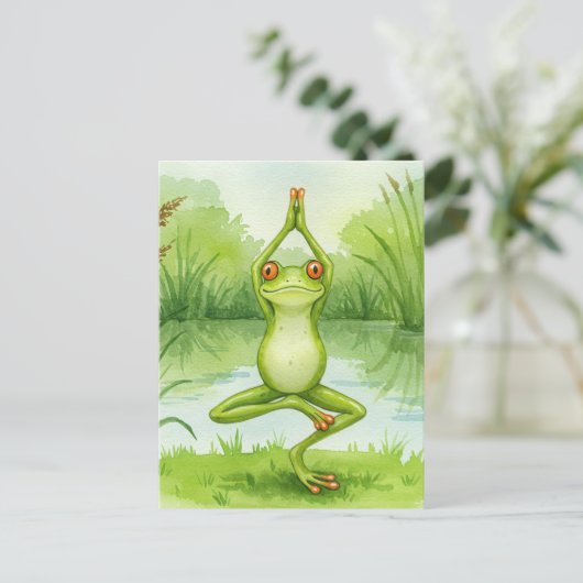 Kikker Yoga Briefkaart (Staand voorkant)