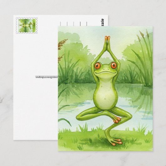 Kikker Yoga Briefkaart (Voorkant / Achterkant)