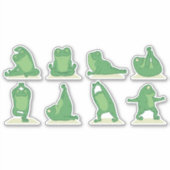 Kikker yoga karakter set sticker (Voorkant)