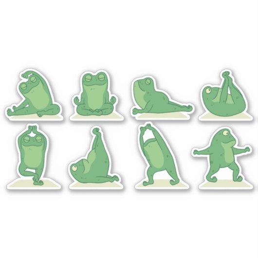 Kikker yoga karakter set sticker (Voorkant)