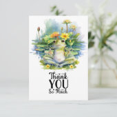 Kikker Yoga Meditatie in de vijver Bedankkaart (Staand voorkant)