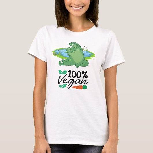 Kikker Yoga vegan veggie vegetarisch T-shirt (Voorkant)