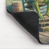 Kikker zit in een schommelstoel muismat (Hoek)