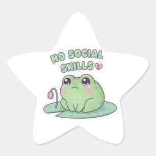 kikker zonder energie, vermoeide kikker, uitgeputt ster sticker