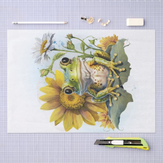 Kikker Zonnebloem Waterverf Tissuepapier (Craft)