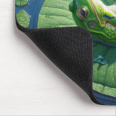 Kikker zonnen op Lily Pad Leaf Muismat (Hoek)