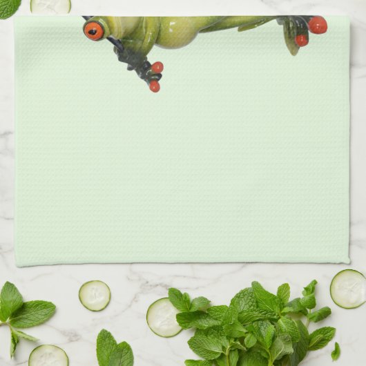 Kikkerbeeldje Golfer op Keuken & Sporthanddoek Theedoek (Gevouwen)