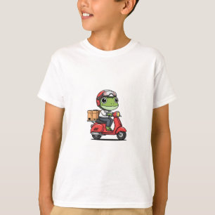 Kikkerbezorger Scooter Rode Helm Kinderen T-shirt