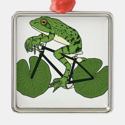 Kikkerbike met Lily Pad Wheels Metalen Ornament (Voorkant)