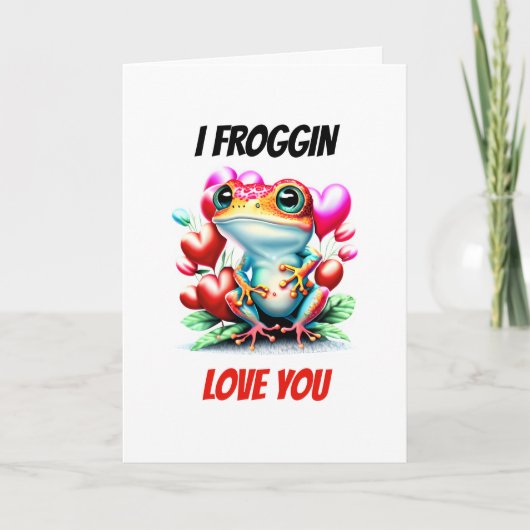 Kikkerbilletjes | Froggin liefde je schattige groe Feestdagen Kaart (Voorkant)